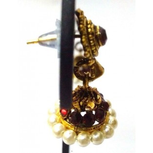 TINY Golden Oxidized Earrings Jhumka Jhumki Imitation Jewelry Drop Dangle EA96